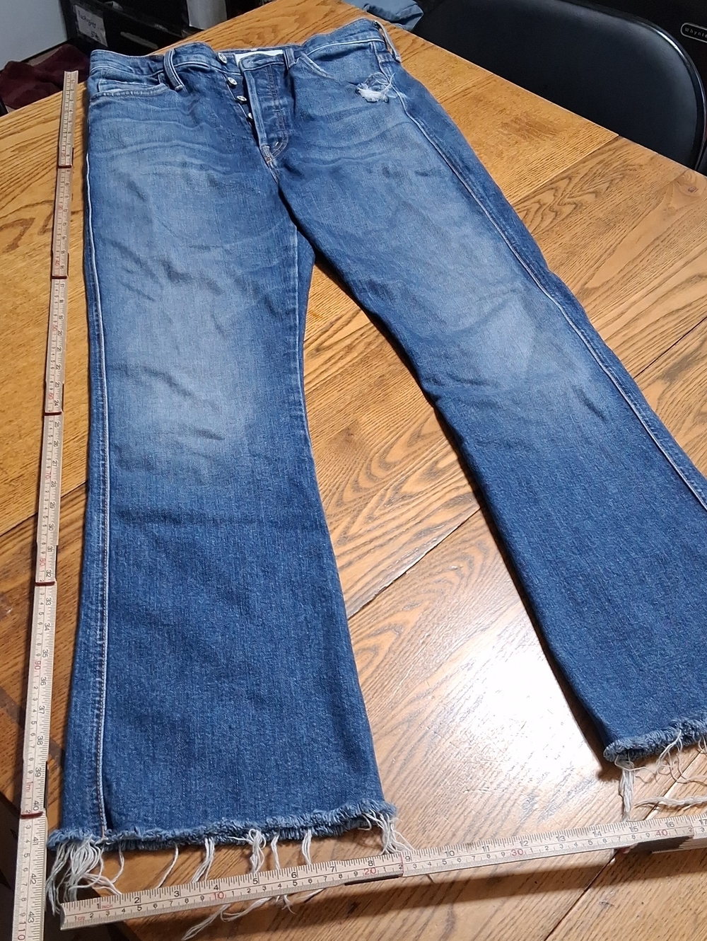 MOTHER Jeans Womens 29 BLUE WEEKEND TRIPPER BUTTON FLY Bootcut Flare Kick Used